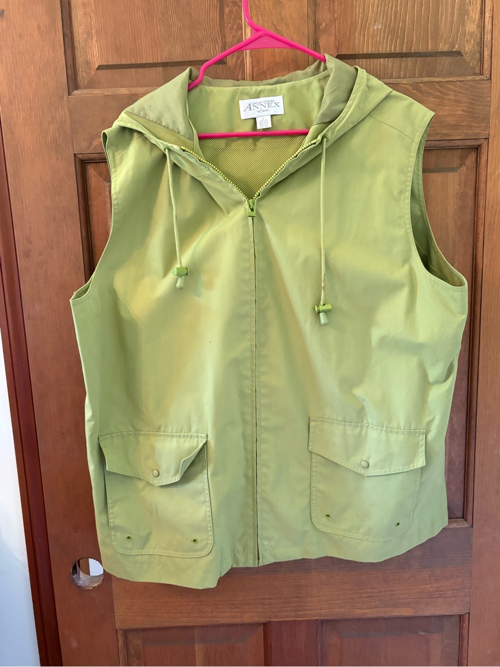 Annex Sleeveless Hooded Vest in Lime Green